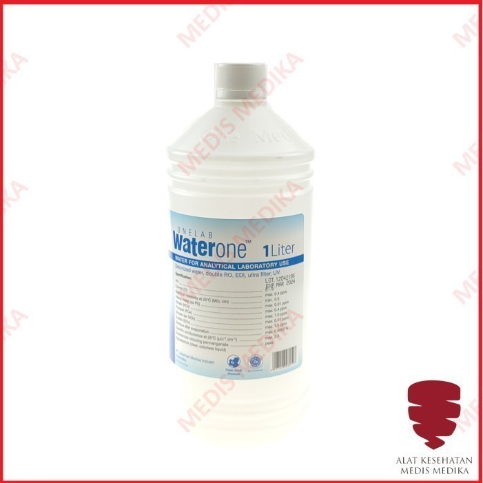 Jual Onemed Water One Aquadest 1 Liter Air Murni Laboratorium 1000ml 1L ...