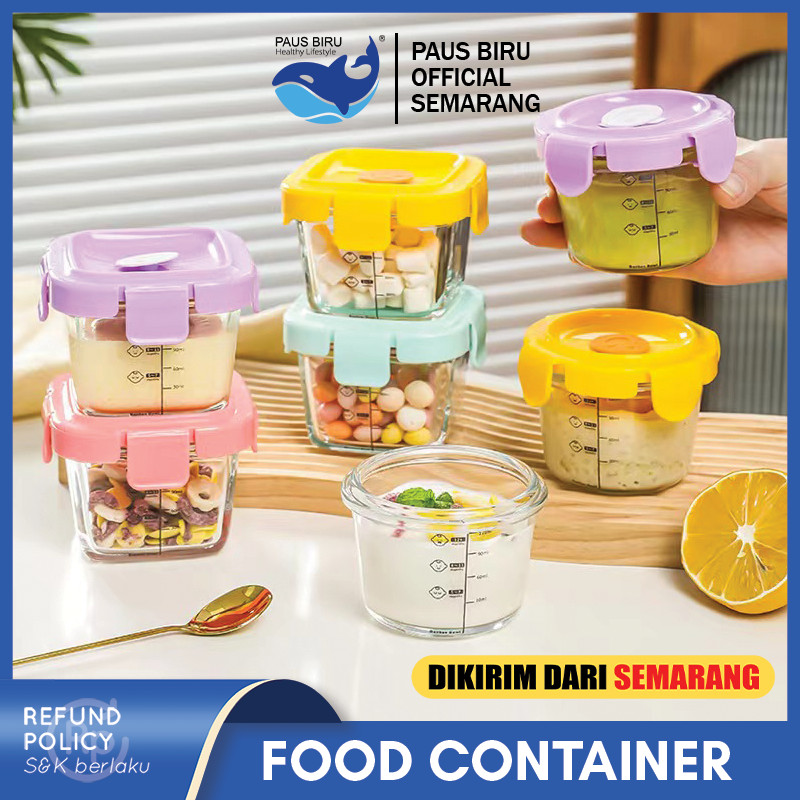 Jual Paus Biru - Baby Food Container Penyimpanan Mpasi Bayi Wadah Kaca ...