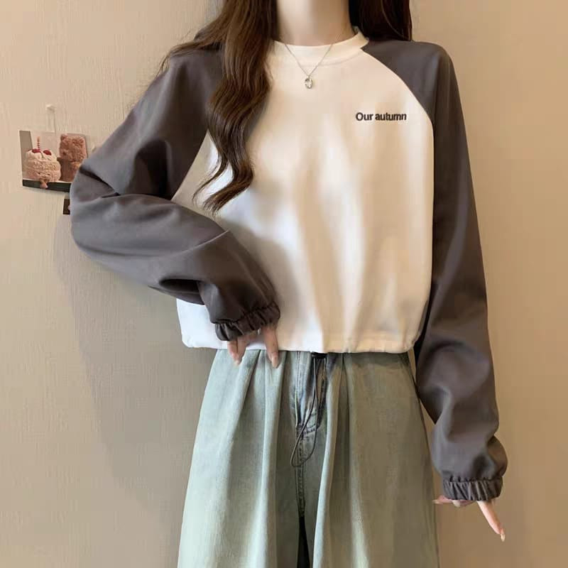 Jual HAIVERA - OUR AUNTUM SWEATER CREWNECK WANITA CROP | Shopee Indonesia