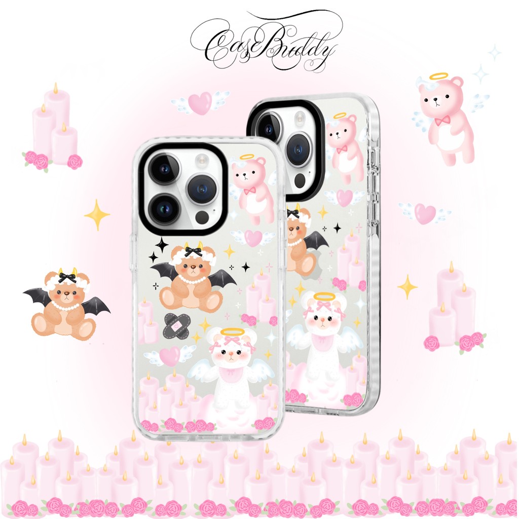 Jual Premium bumper case - Case custom cute angel and devil teddy bear ...