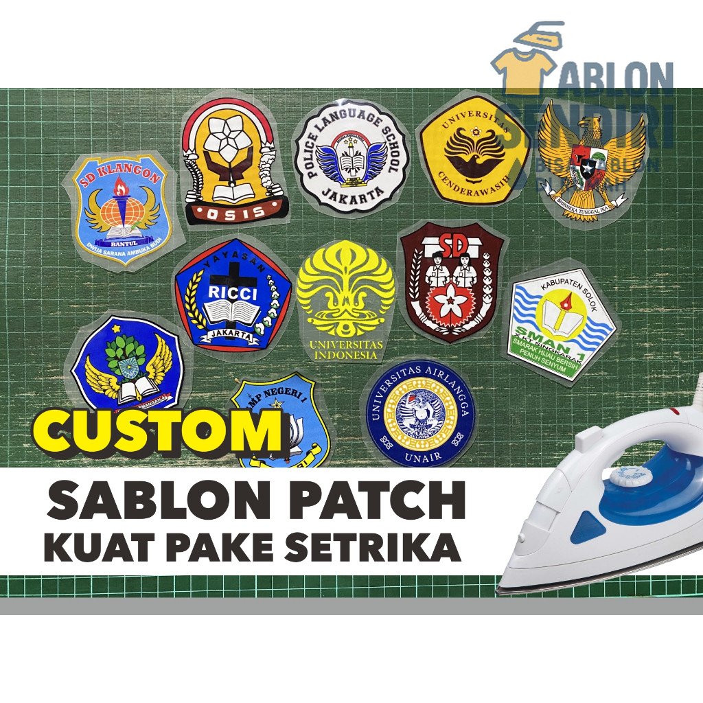 Jual PATCH STIKER SABLON Logo SEKOLAH UNIVERSITAS INSTANSI. tempel ...