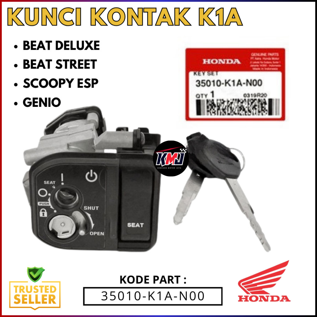 Jual 35010-K1A-N00 Kunci Kontak Set K1A Key Set Honda Beat Deluxe Beat ...