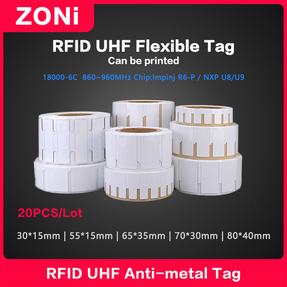 Jual RFID UHF Tag Flexible Anti metal Sticker 18000-6C 860-960MHz NXP ...