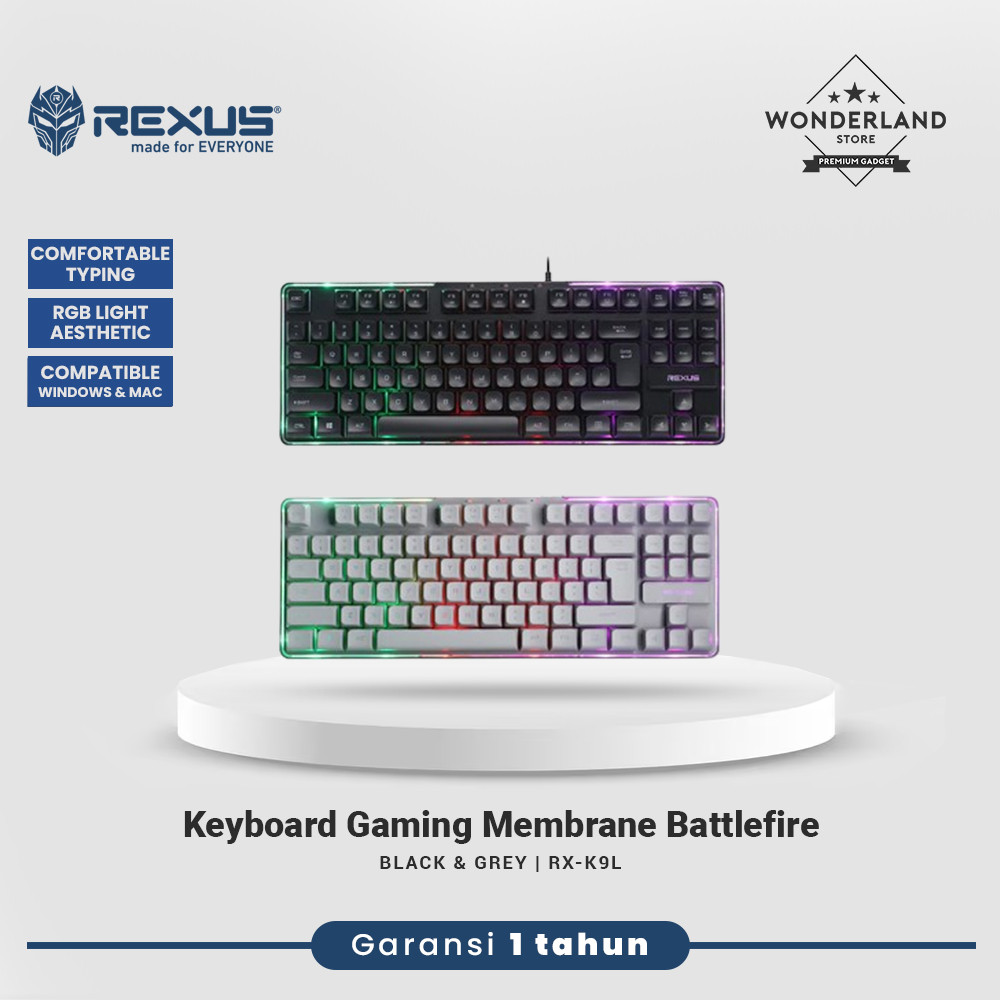 Jual Rexus K9L Keyboard Gaming Membrane Battlefire RGB Backlight Plug ...