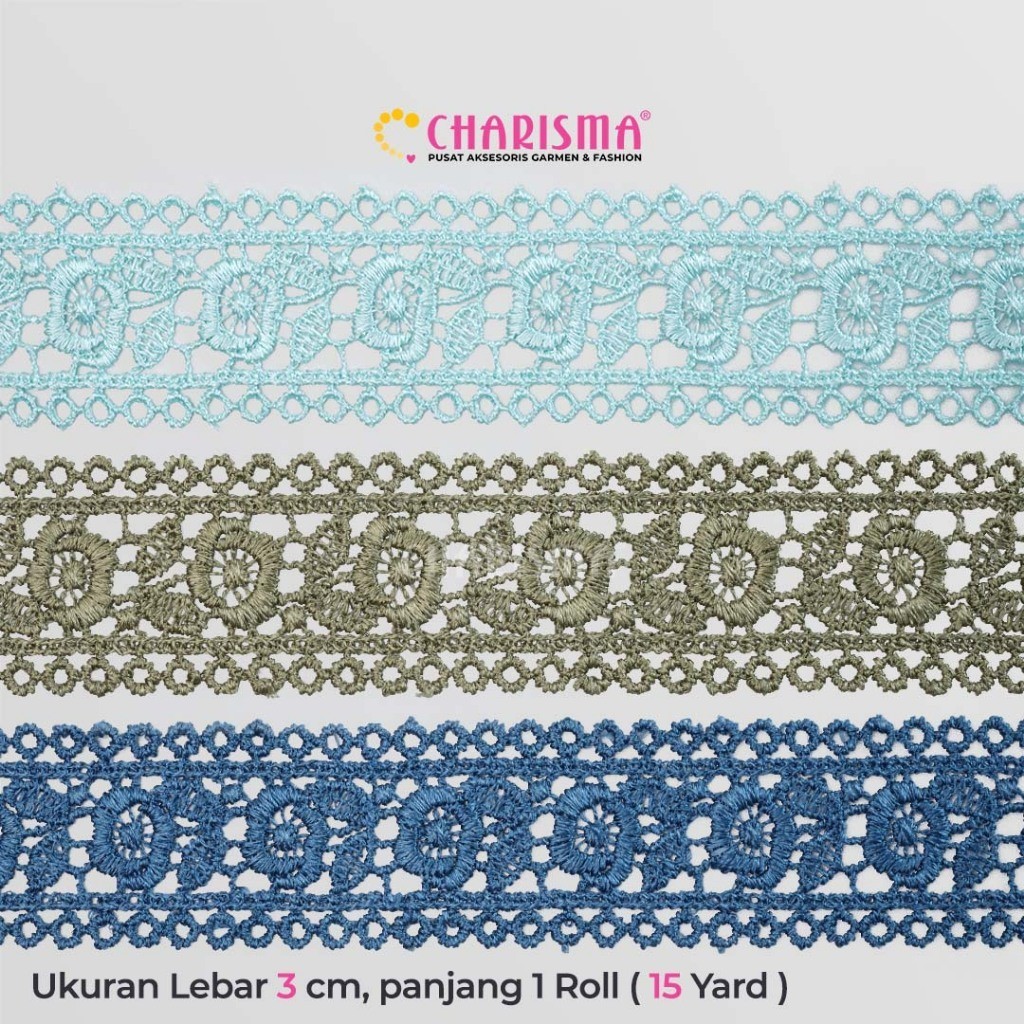 Jual Charisma Renda Guipper AGL 028 - Renda Bordir Zipper Untuk Pakaian ...