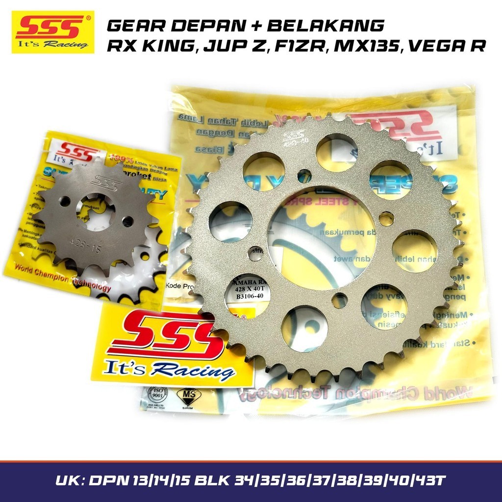 Jual GEAR GER GIR DEPAN BELAKANG SSS RX KING JUPITER Z F1ZR JUPITER MX ...