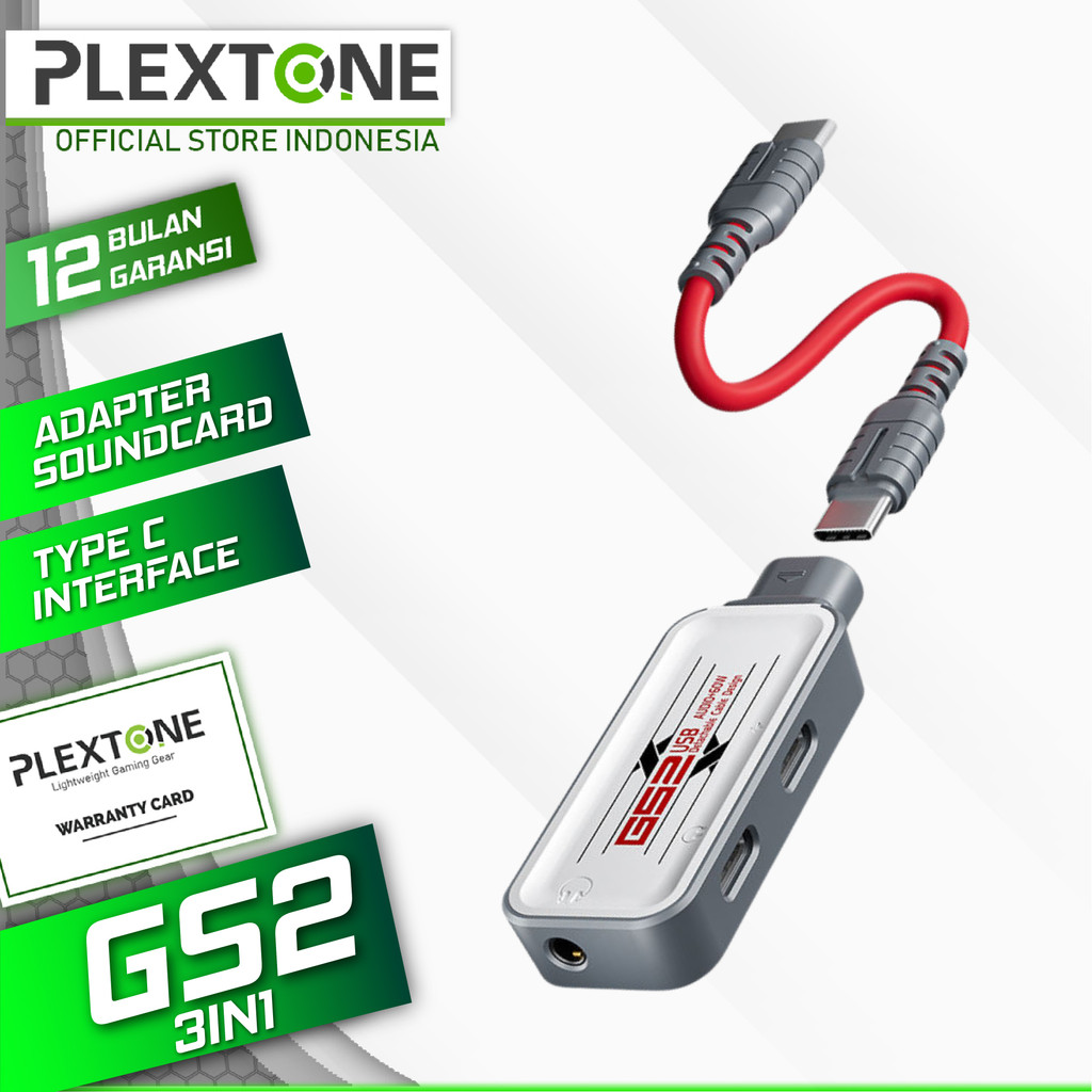 Jual Plextone GS2 3 in 1 Audio Adapter USB-C to 3.5mm Headphone Jack Hi ...