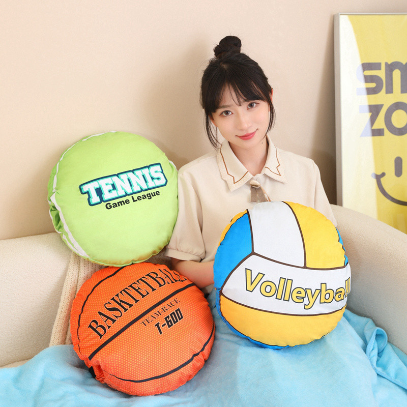 Jual 40cm Sport Ball Plush Pillow Tennis Basketball Volley Hands Burner ...