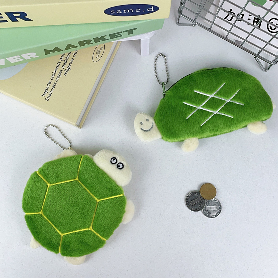 Coin Purse WisePoint 2-Pack Plush Turtle S - Soft Zipper Change Pouches For  Coins & Small Items Cute Coin Wallet