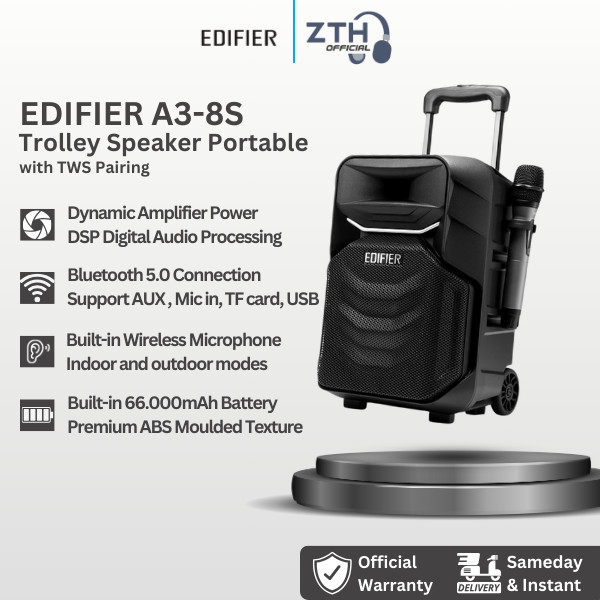 Jual EDIFIER A3-8S Trolley Speaker Portable 8Inch Bass Built in ...