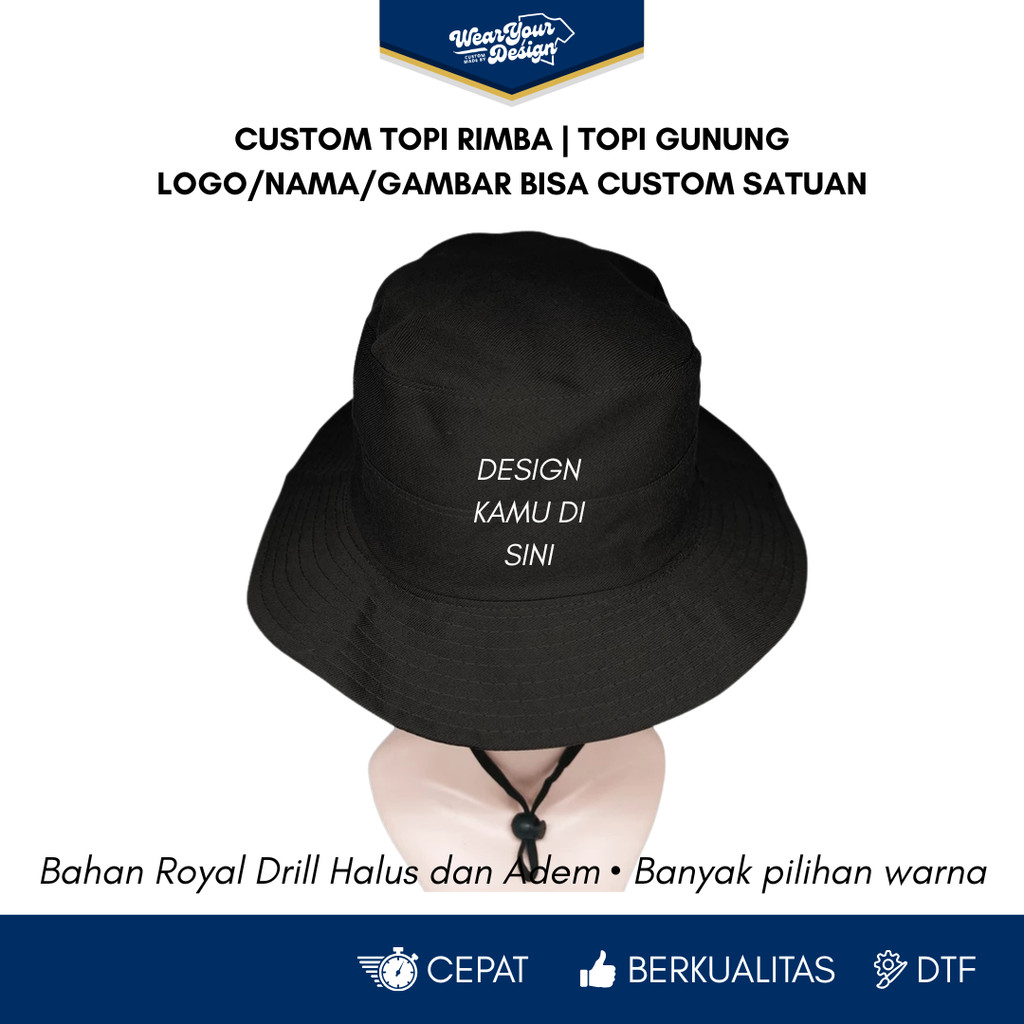 Jual Custom Topi Rimba | Topi Gunung | Topi Hiking | Cocok Untuk ...