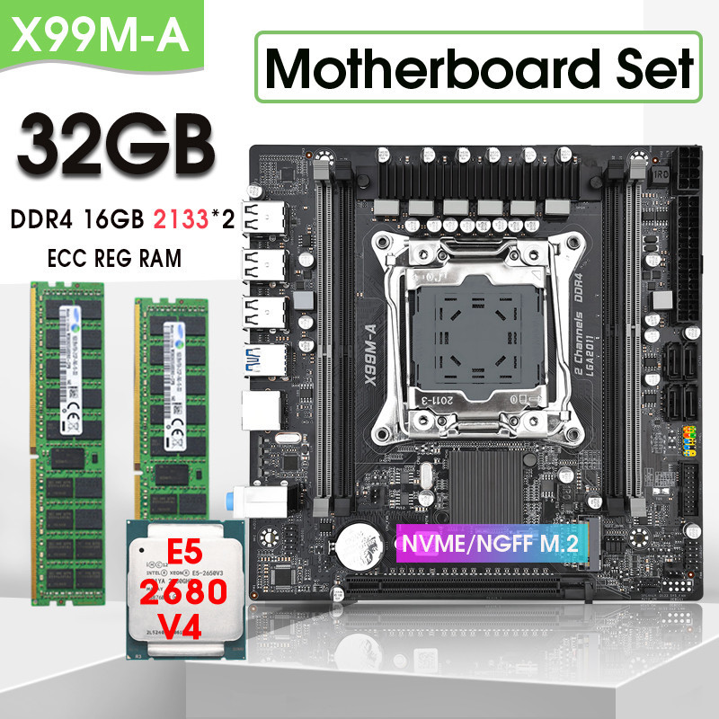 Jual LGA 2011-3 kit xeon x99 Motherboard e5 2680 V4 CPU completo set ...
