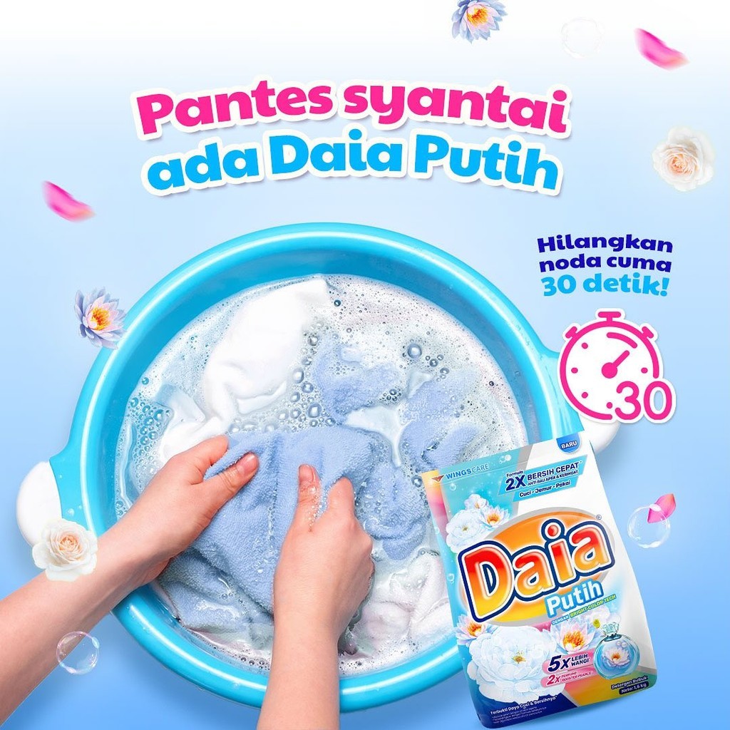 Jual 1 Renceng Daia Deterjen Bubuk 47gr x 6 Sachet - Sabun Cuci Baju ...