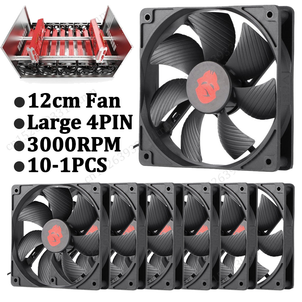 Jual DC 12V Cooler Fan 12cm Heatsink 3000RPM High Speed 120mm Computer ...