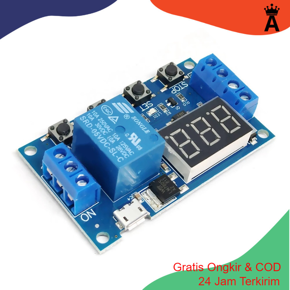 Jual Relay Timer Delay Modul Display 4Tombol Digital DC Time Module ...