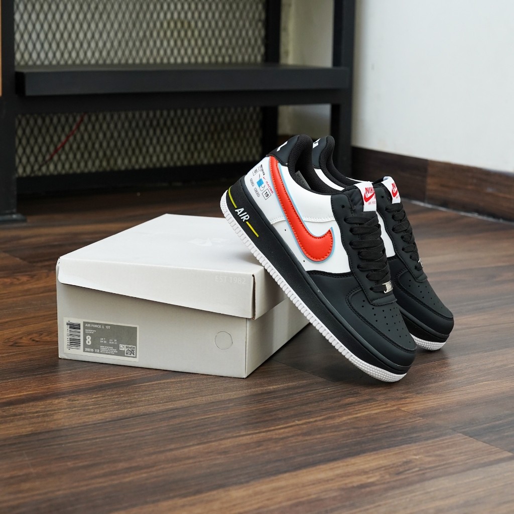 Jual SEPATU PRIA SNEAKERS AF1 RACING - BLACK WHITE LIS MERAH ( LOK ...