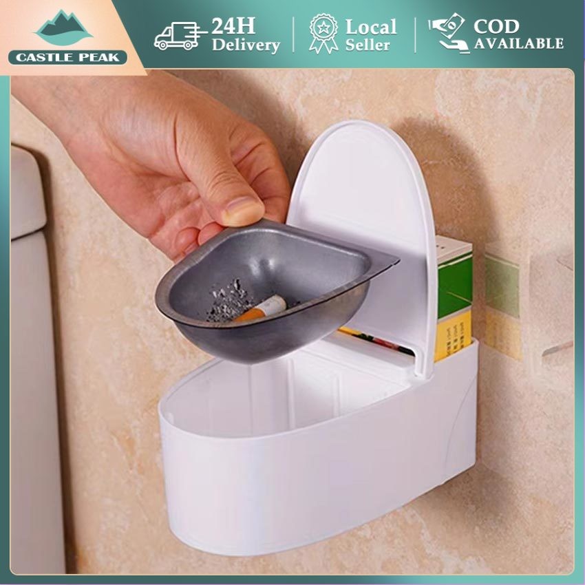 Jual Asbak Rokok Tempel Dinding Dengan Tutup Ashtray Asbak Gantung Unik ...