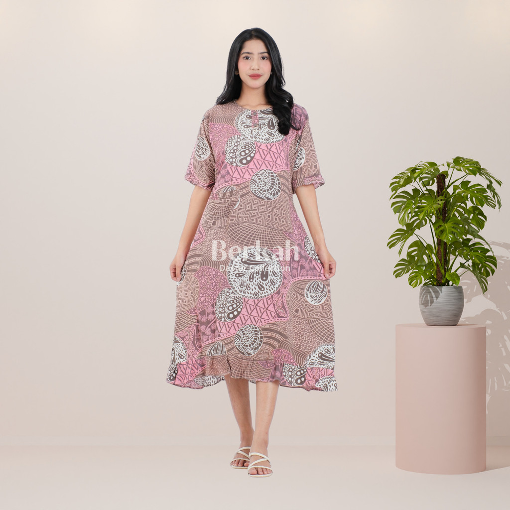 Daster Batik Rayon Busui Kancing Surya Teja 2