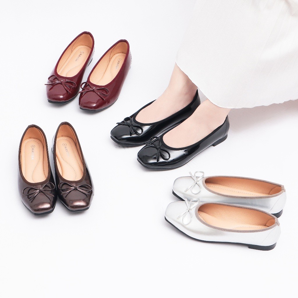 Jual NAVISA BASIC COLLECTION Flatshoes Kotak Glossy Wanita | Shopee ...