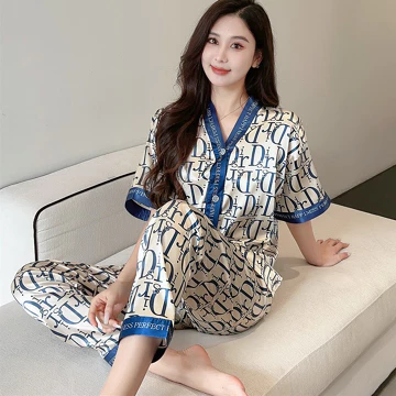 SLEEPY Baju Tidur Piyama Pajamas Wanita Dewasa Celana Panjang Baju Tidur Satin Premium Piyama