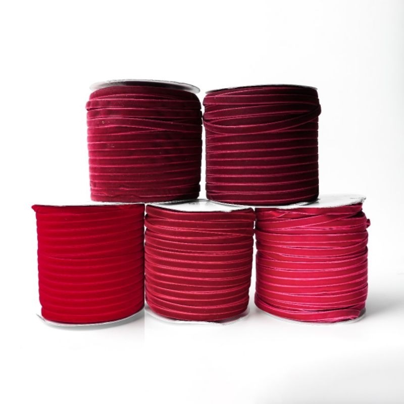 Jual 9 mm - 1 yard | Pita Beludru | Velvet Ribbon Warna Merah | Shopee ...