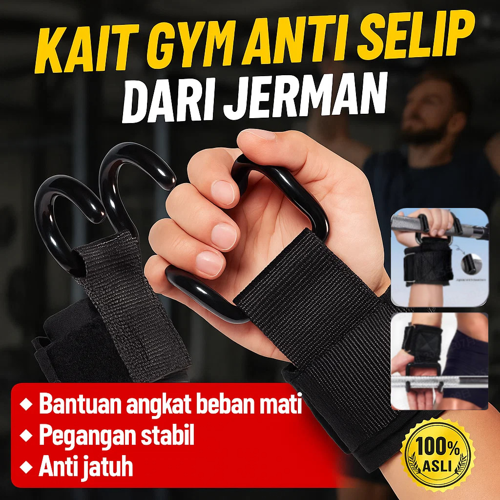 Jual COD⚡Kait Pull-Up Gym Kait Latihan Deadlift/Kait Pengaman Pull Up ...