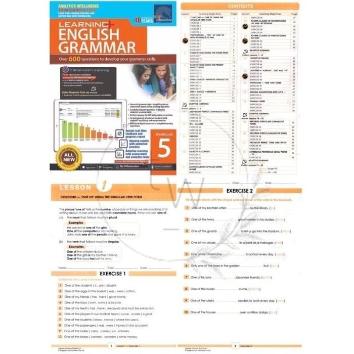 Jual BUKU FISIK SAP Learning+ English Grammar Workbook 1 2 3 4 5 6 ...