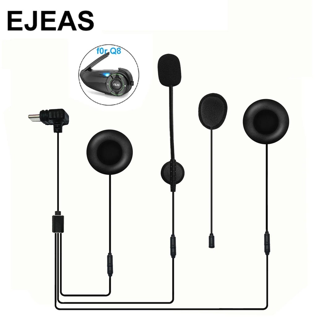 Jual Type-C Interface Headset For EJEAS Q8 Motorcycle Helmet Intercom ...