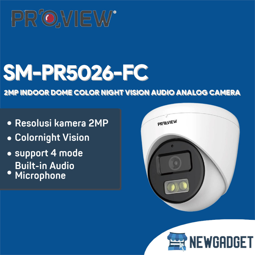 Jual PROVIEW SMPR5026FC 2MP INDOOR DOME COLOR NIGHT VISION AUDIO