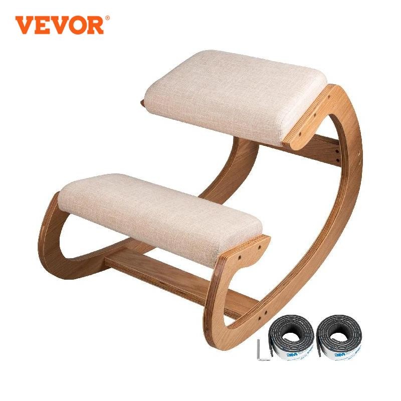 Jual VEVOR Ergonomic Rocking Wooden Kneeling air Stool Correct Posture ...