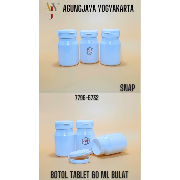 Jual Botol 30 Tablet Bulat Putih Tutup Snap / Botol Tablet / Botol ...