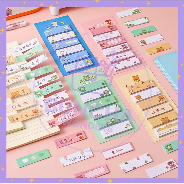 Jual BW Sticky Notes Lovely Mix Set Colorful Memo Pad 6in1 Tempel Lucu ...