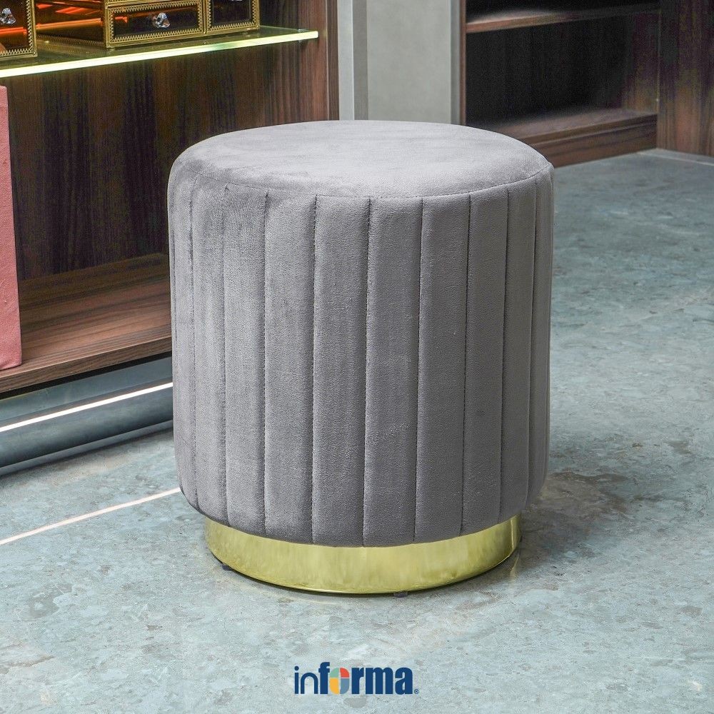 Jual Informa Wilshire Bangku Fabric Velvet - Abu-Abu Stone Multipurpose ...