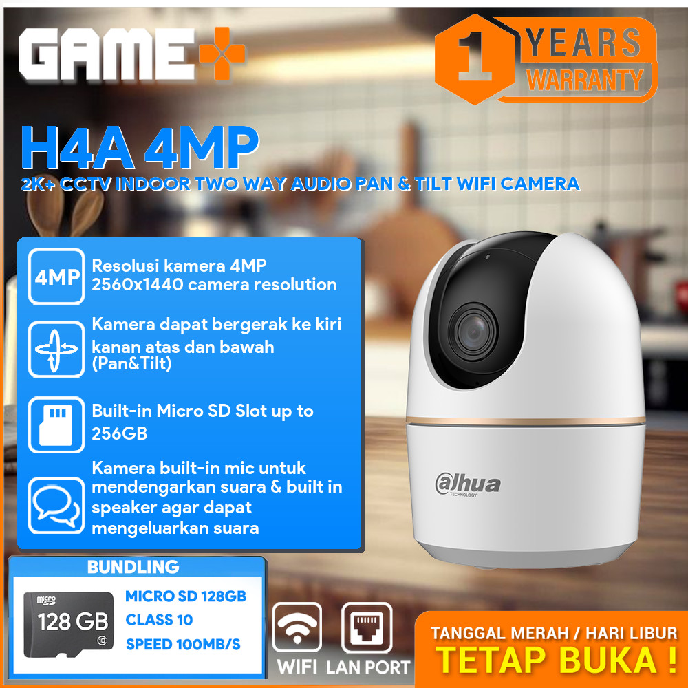 Jual DAHUA H4A 4MP 2K+ CCTV INDOOR TWO WAY AUDIO PAN & TILT WIFI CAMERA ...