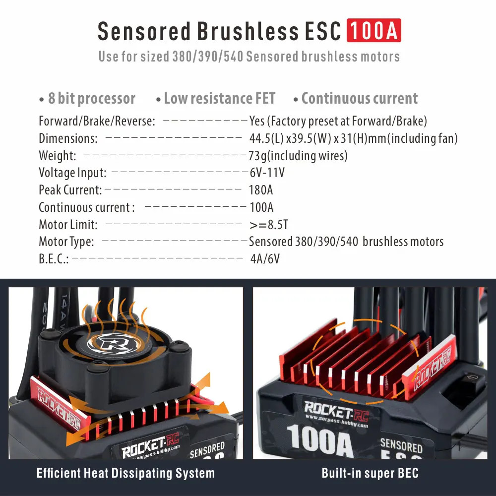 ESC CONTROLEUR BRUSHLESS 100A/115A DYS - POIDS PLUME RC