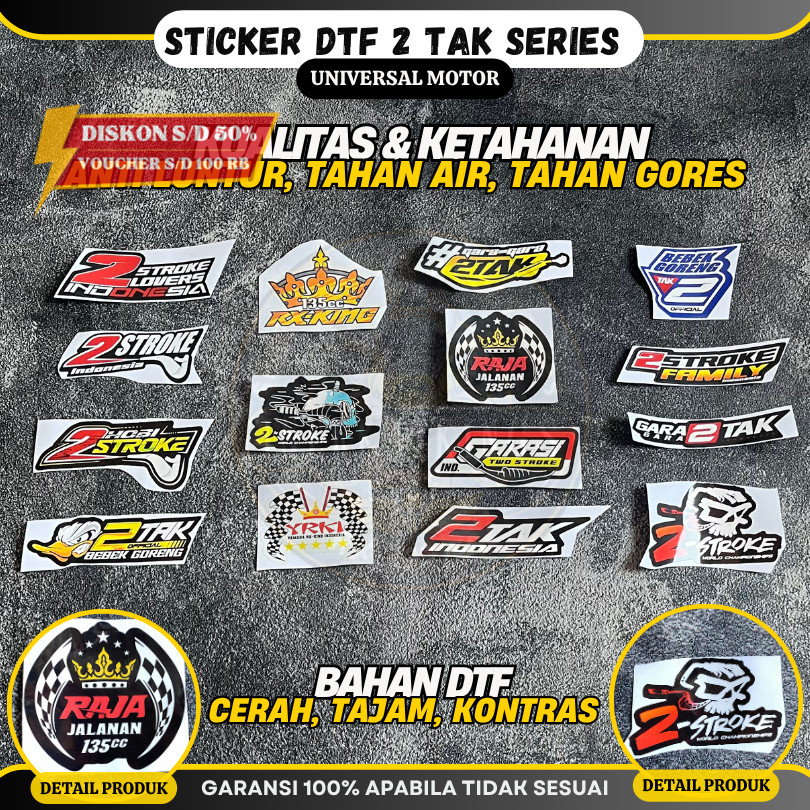 Jual Sticker DTF Stiker Laminasi Glossy Mengkilap Raja Jalanan Dua Tak ...