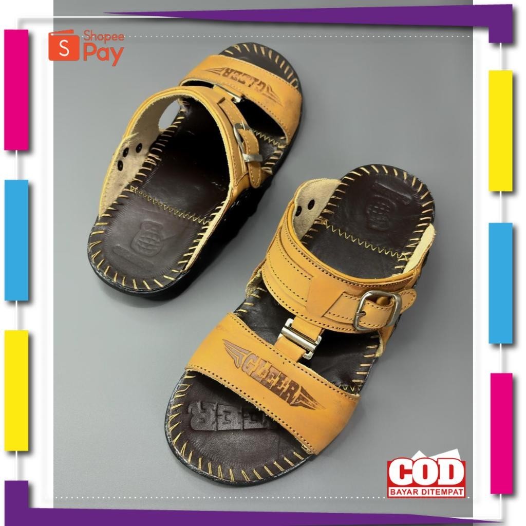 Jual [PREMIUM ORIGINAL] Sandal pria gesper awet bahan kulit asli ...