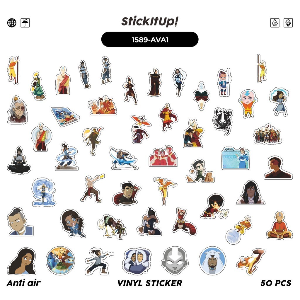 Jual COD 100 Pcs Stiker Pack NICKELODEON SERIES AVATAR BENDER CHARACTER ...