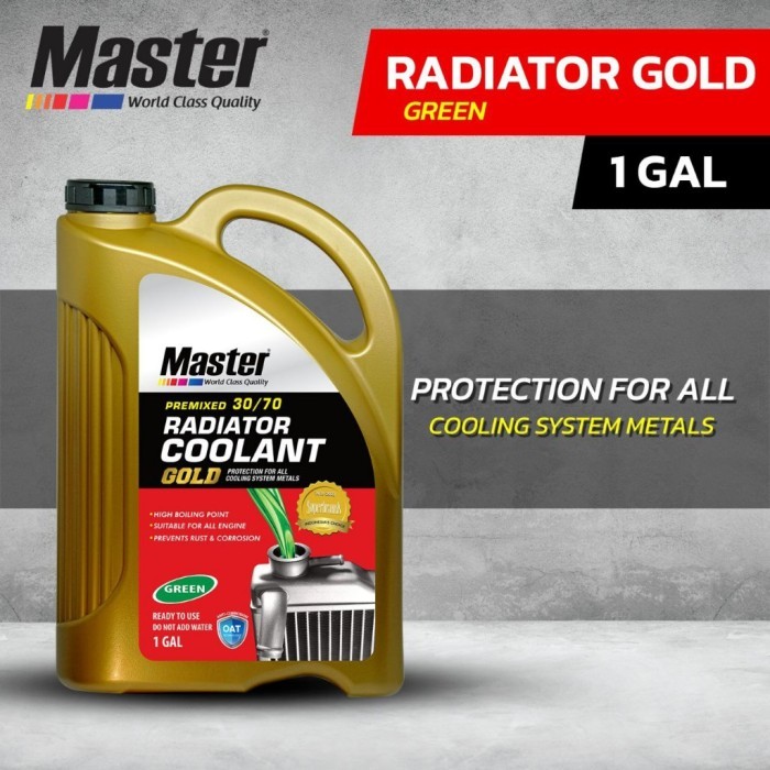 Jual Master Radiator Coolant Premixed Gold 30/70 1 Gallon Cairan Air ...