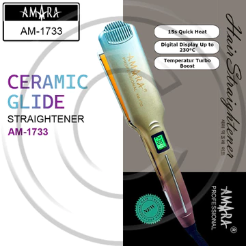 ( ) AMARA AM 1733 Ceramic Glide Floating Plate Hair Straightener Catokan Rambut CO