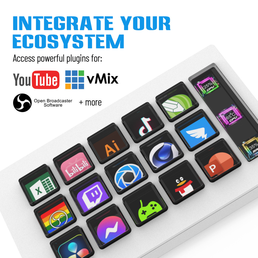 Jual StreamDeck Mini Visual Keyboard LCD Button 15Keys Live Content ...