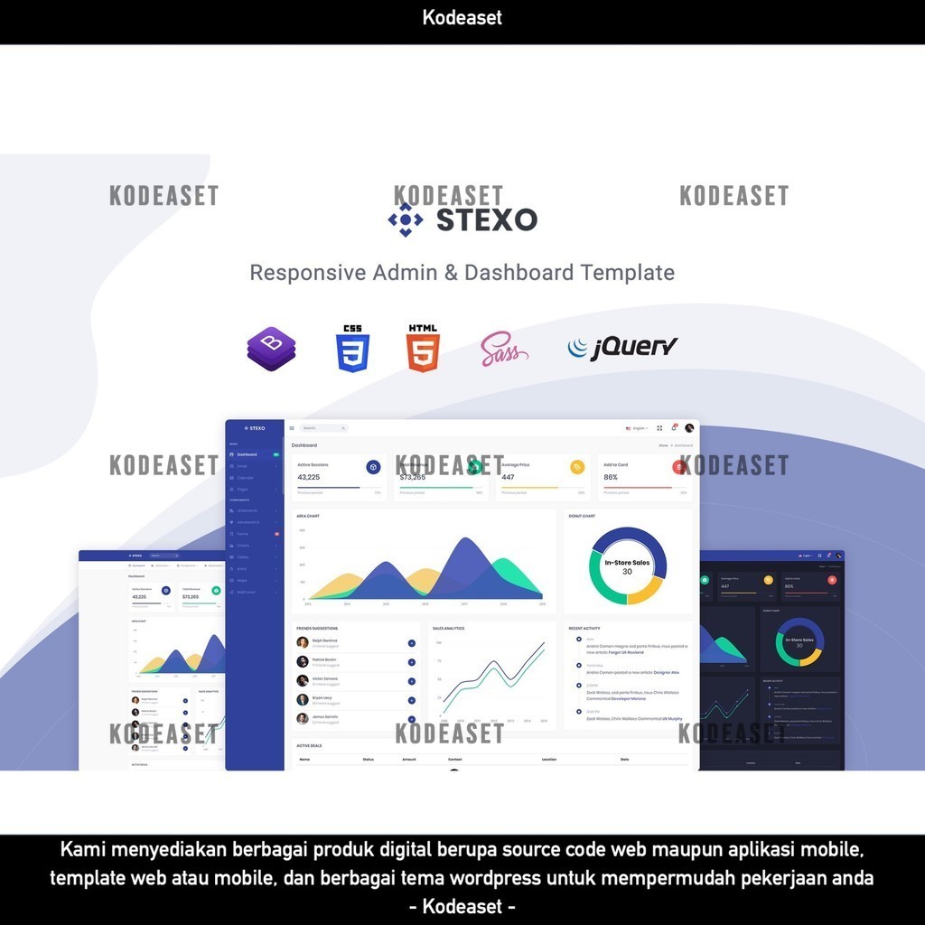 Jual WEB TEMPLATE STEXO - ADMIN & DASHBOARD TEMPLATE D2108 KODEASET ...