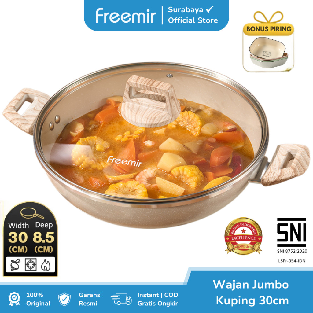 Jual Wajan Beige 30cm Anti Lengket Serbaguna Awet Granit Jumbo Masak ...