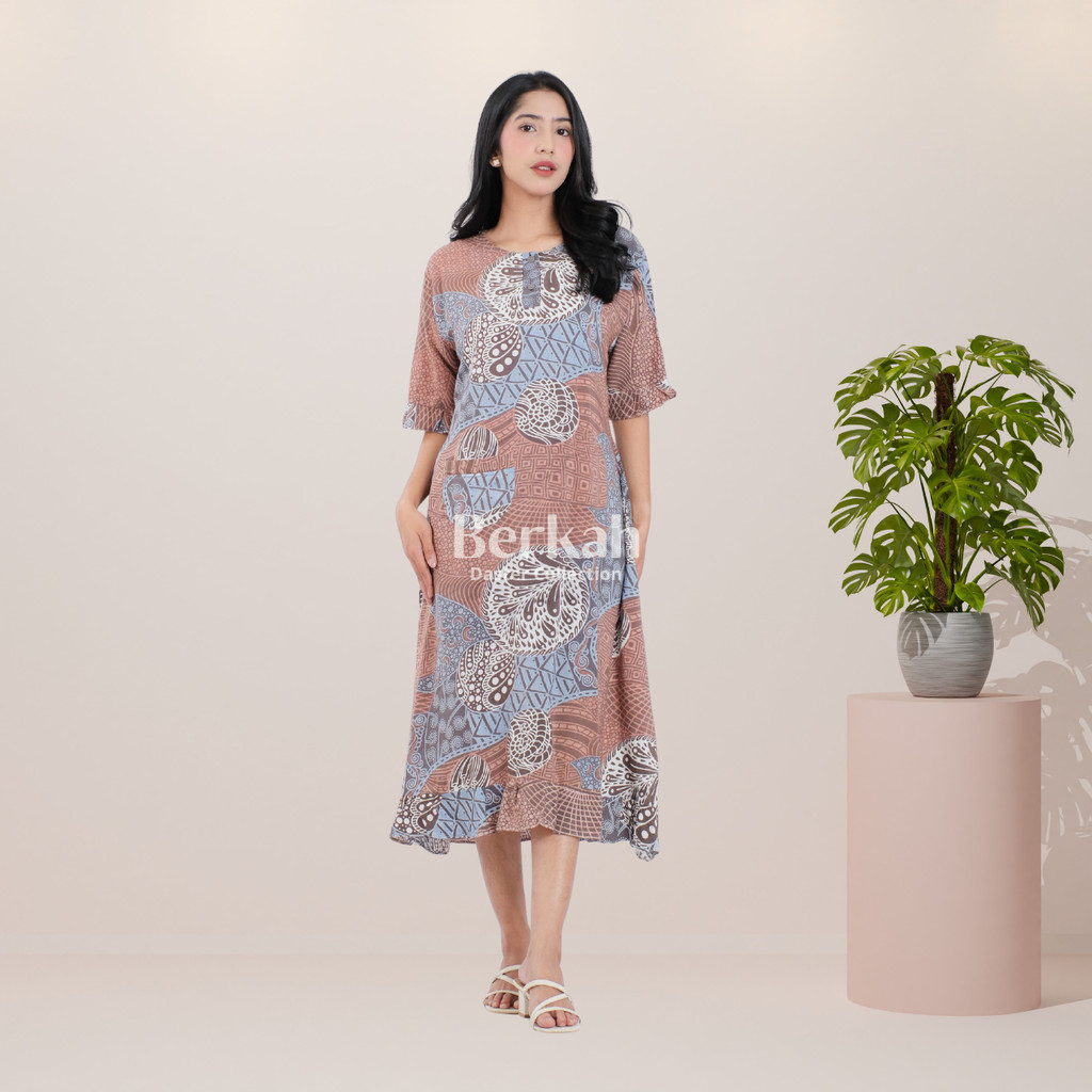 Daster Batik Rayon Busui Kancing Surya Teja 2