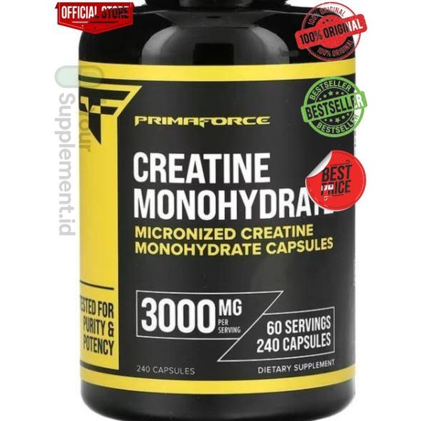 Jual Primaforce Creatine Monohydrate 3000 mg 240 Capsules (750 mg per ...