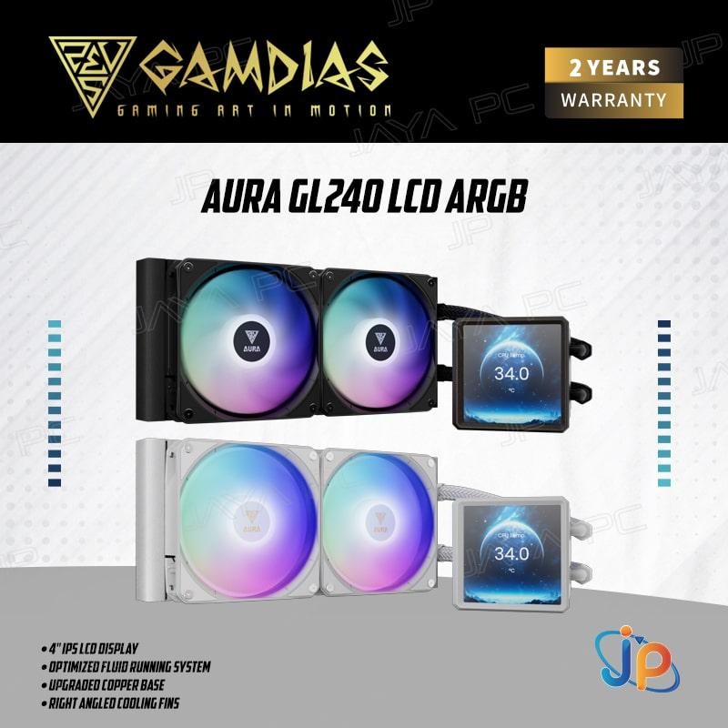 Jual GAMDIAS Aura GL240 LCD ARGB - CPU AIO Liquid Cooler Fan 240mm with ...