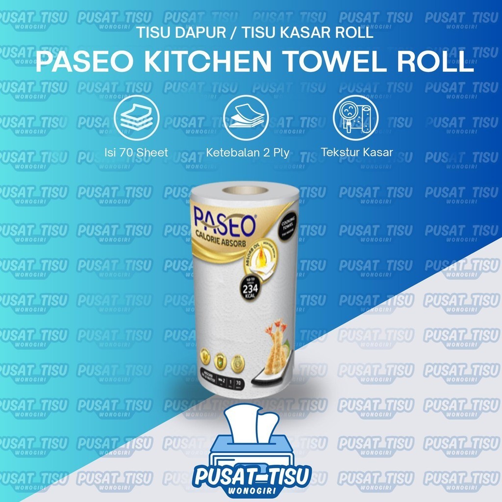Jual Tissue PASEO Calorie Absorb Kitchen Towel Roll 70 Sheet Food Grade ...