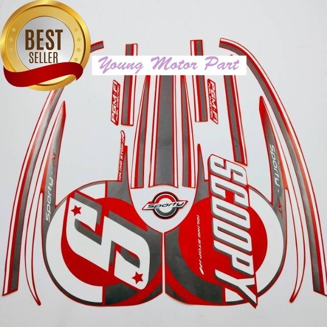 Jual Striping stiker list motor honda scoopy 2015 sporty stiker list ...