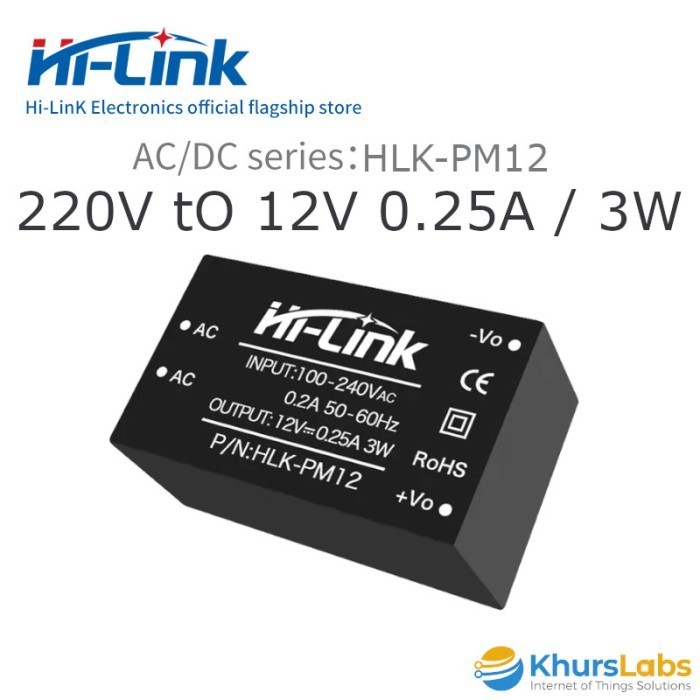 Jual SYS99 Hi-Link HLK-PM12 AC 220V to DC 12V 3 Watt 0.25A Hilink Power ...