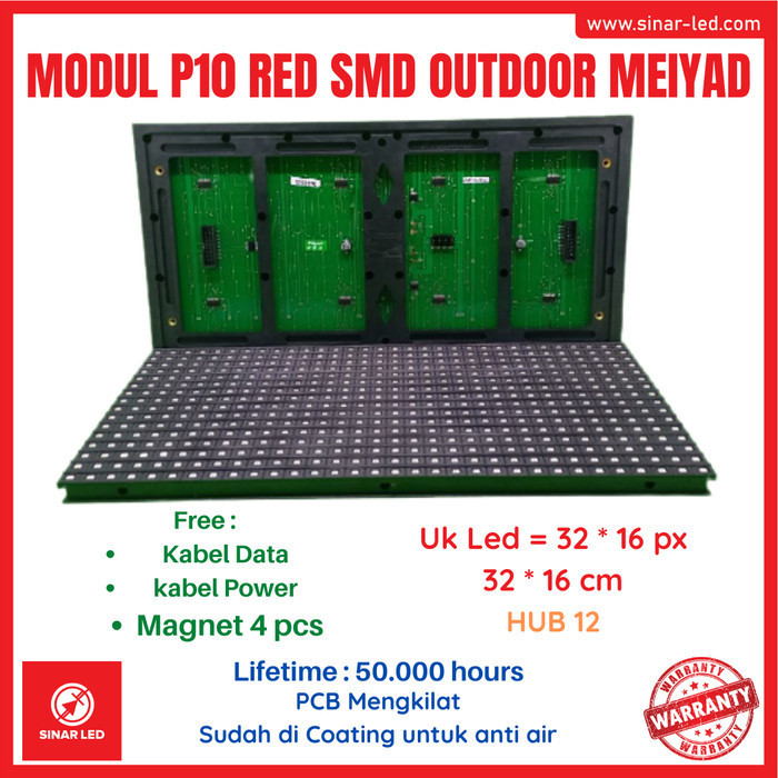 Jual Bonet PANEL MODULE MODUL LED P10 RUNNING TEXT SMD MERAH RED ...